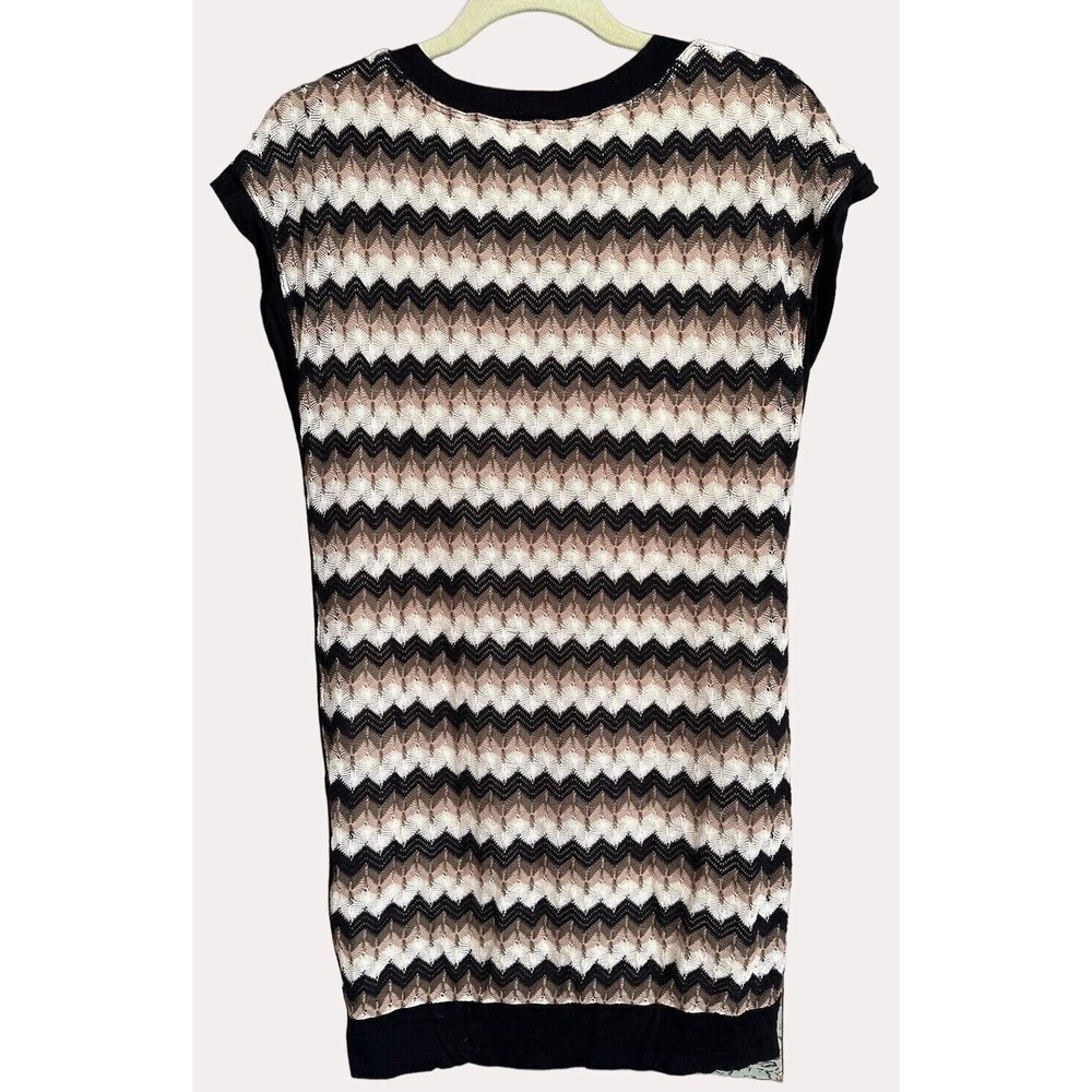 Trina Turk Chevron Stripe Crochet Sweater Knit Top Blouse Tunic S NWOT - Picture 5 of 6